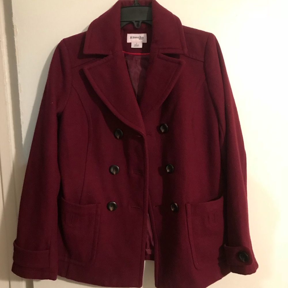 Maroon pea coat